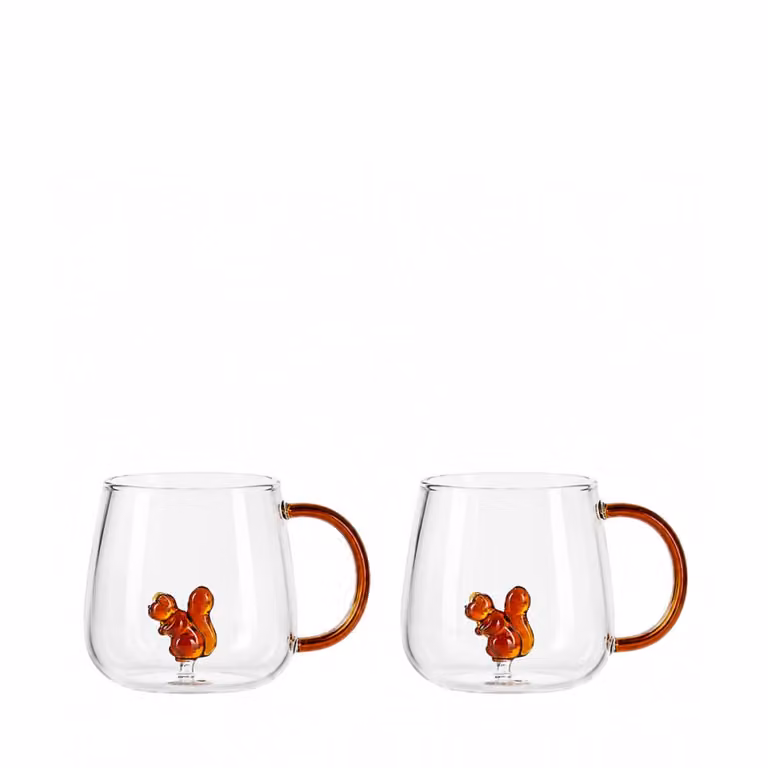 Lote de 2 tazas de té Aulica de cristal transparente aptas para lavavajillas