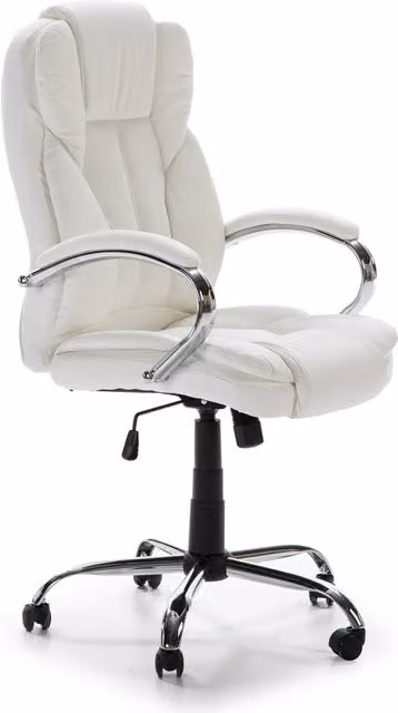 Sillón de oficina ejecutivo Nixon reclinable y elevable en piel sintética color blanco