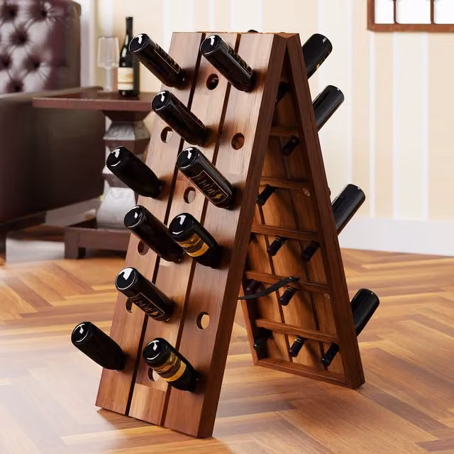 Vinoteca Casaria de madera de acacia color marrón para 36 botellas An/P/Al: 87 x 40 x 55 cm