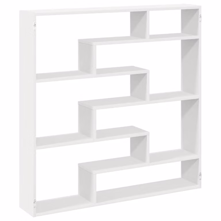Estante de pared con 7 compartimentos tipo cubo de vidaXL en madera MDF color blanco mate
