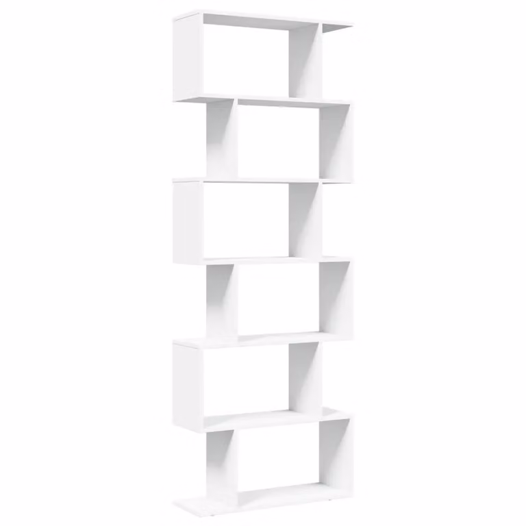 Librería divisor de 6 niveles vidaXL en madera de MDF color blanco An/P/Al: 70 x 24 x 193 cm