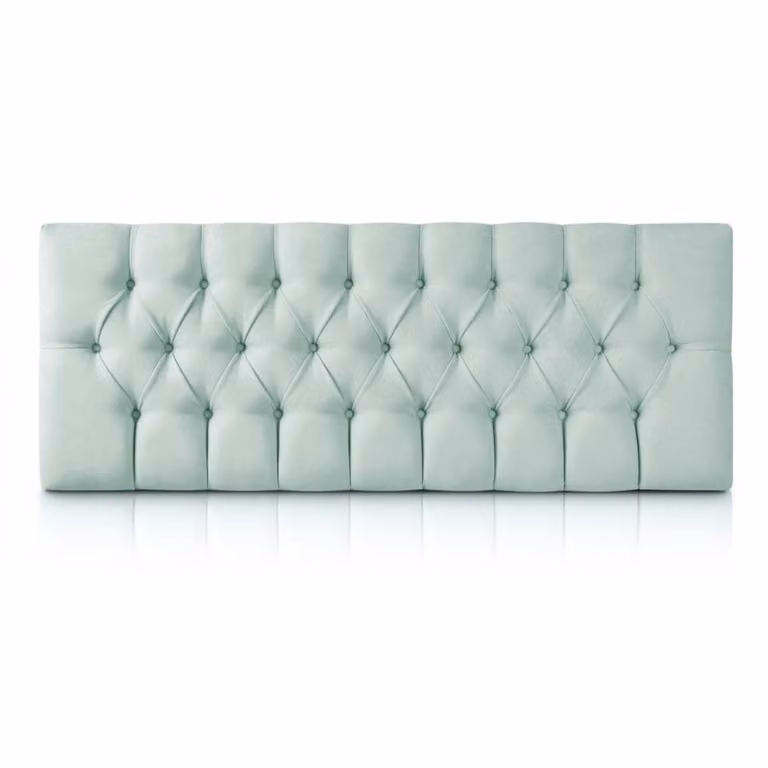 Cabecero tapizado acolchado Morfeo para cama de 105 cm en color turquesa, An/Al: 115 x 60 cm