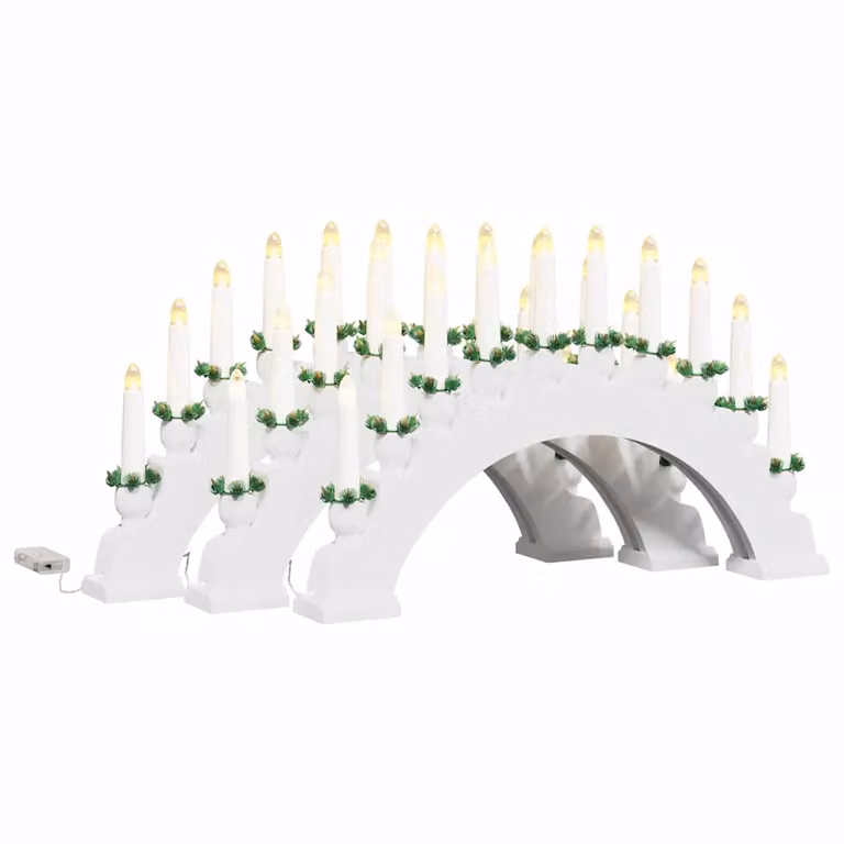 Arco de Adviento de madera con 10 velas LED blancas vidaXL para mesa