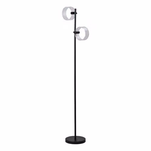 Lámpara de pie LED Osram Decor Circle CCT negra regulable de 17W con Altura: 152.5 cm