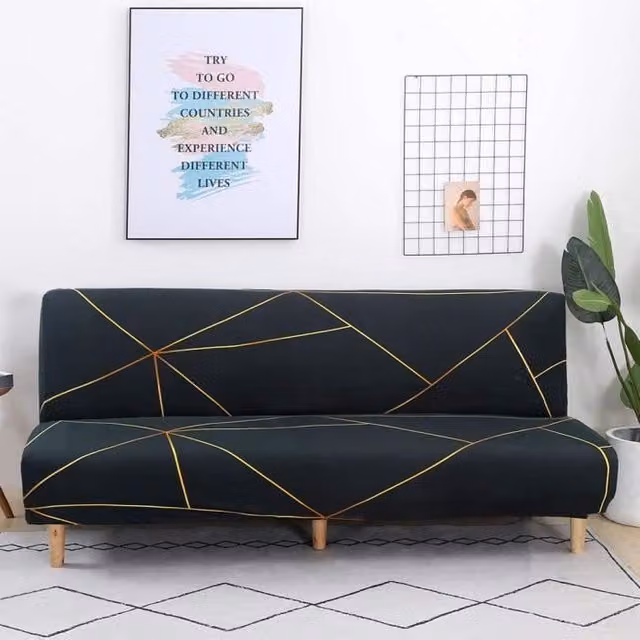 Funda Elástica para Sofá de 3 Plazas con Reposabrazos Tuserxln, Color Negro