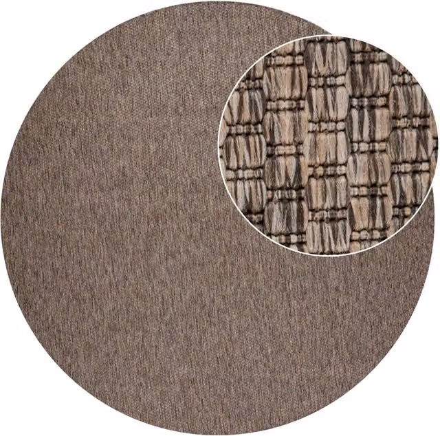 Alfombra Venezia para interior y exterior, color beige, forma redonda, Diámetro: 120 cm
