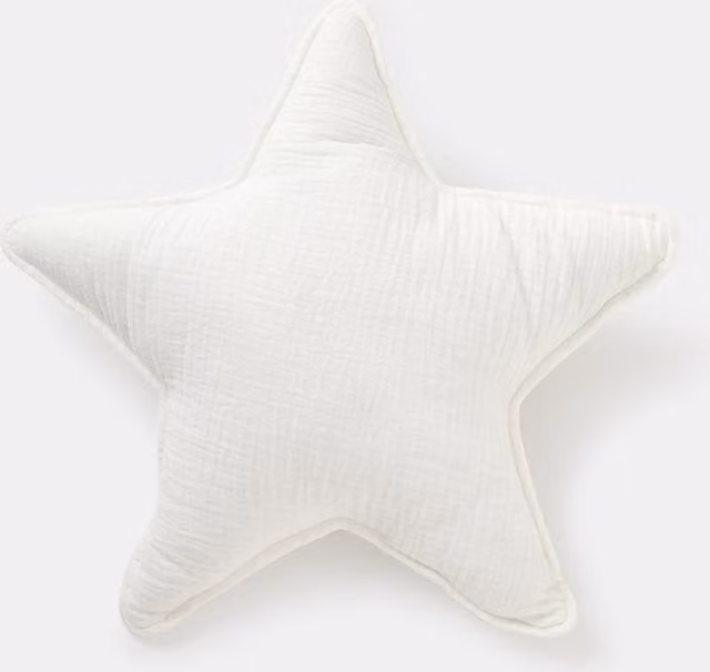 Cojín decorativo de estrella Cotton Juice Baby Home en color blanco para niños