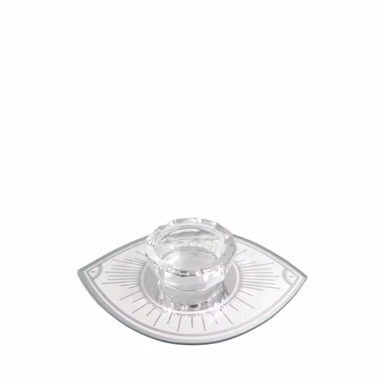 Portavela ovalado Aulica plata espejo para tealight An/P/Al: 15 x 10 x 4 cm