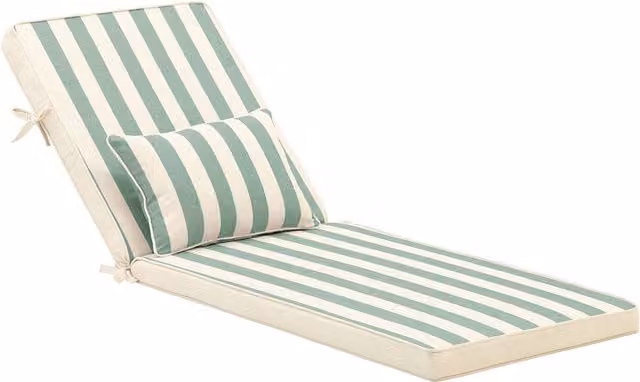 Cojín para tumbona de jardín con almohada a rayas de DEFORA HOME en color verde y beige