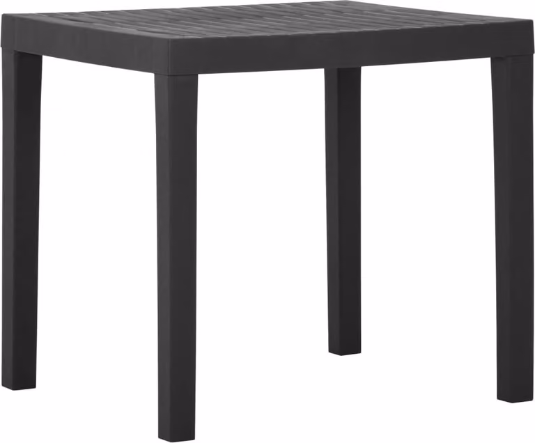 Mesa de jardín Syfax de plástico gris mate con diseño cuadrado An/P/Al: 79 x 65 x 72 cm