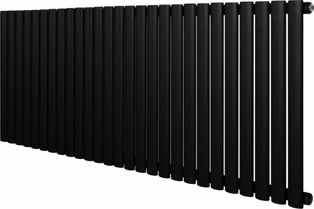Radiador de columna ovalado simple Monster Shop en acero al carbono color negro de 1541 W con An/P/Al: 60 x 60 x 162 cm