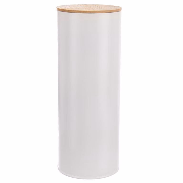 Contenedor de cocina Orion Whiteline para espaguetis, lata metálica blanca con junta de silicona hermética, Altura: 28,5 cm