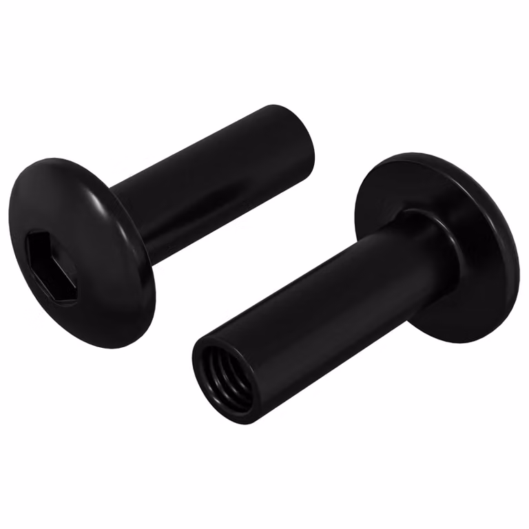 Pack de 2 tuercas de manga hexagonales vidaXL en acero galvanizado negro M4 x 14,5 mm