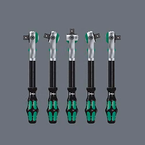 Juego de carraca Wera Zyklop 8000 C de 1/2" con depósito de espuma, 31 piezas, Negro-verde
