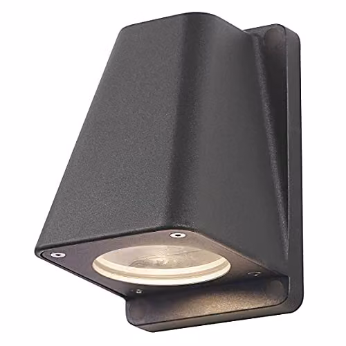 Aplique de pared LED SLV Wallyx para jardín y caminos, GU10, IP44, color negro, An/P/Al: 18 x 14 x 14 cm