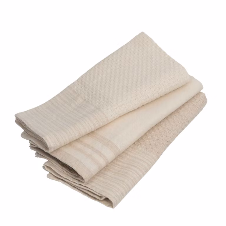 Set de 3 paños de cocina MAHDIA de algodón color beige, An/Al: 45 x 70 cm