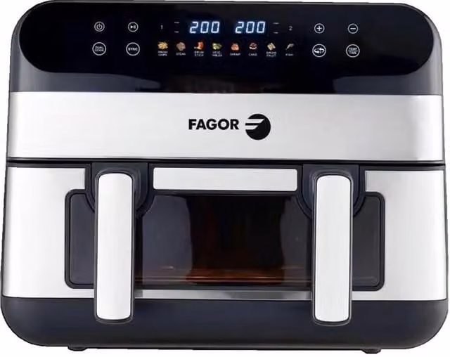 Freidora sin aceite Fagor Airfryer FGF10 de 10 l con pantalla táctil y 8 modos pregrabados, color negro