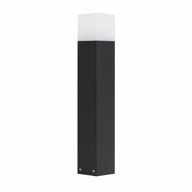 Poste de luz para jardín SU-MA Cube CB-580 BL color negro, modelo moderno con casquillo E27 y protección IP44, Altura: 58 cm