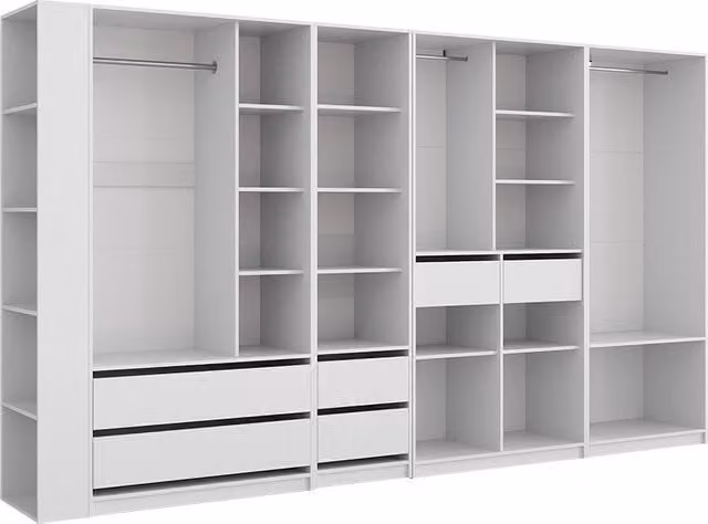 Armario de ropa Vicco Elmo blanco con cajones y estantes An/P/Al: 50 x 38 x 200 cm