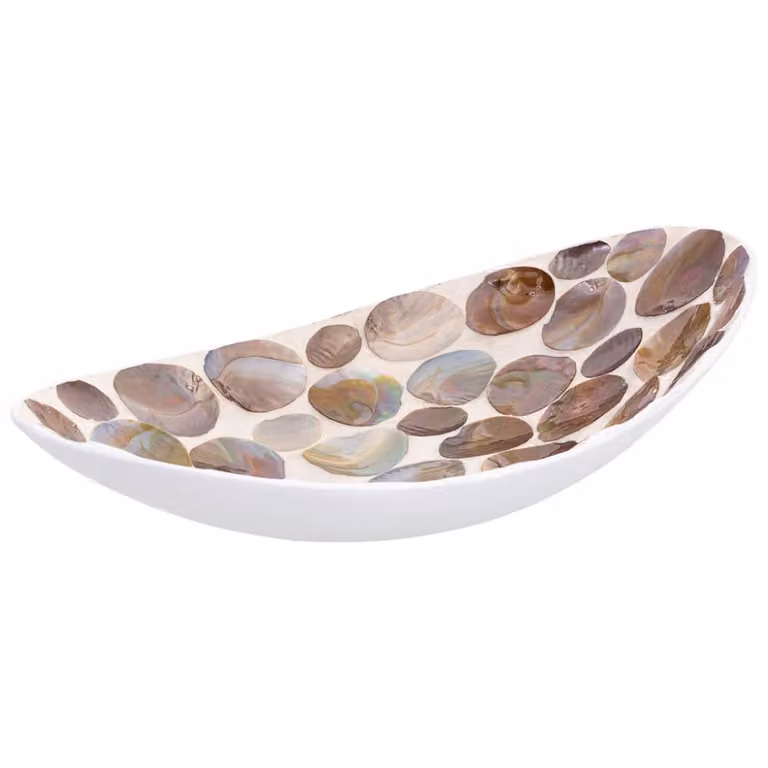 Centro de mesa orgánico Wanderlust Deco de madera y piedra en colores marrón, dorado, bronce y blanco, An/P/Al: 48 x 22 x 10 cm