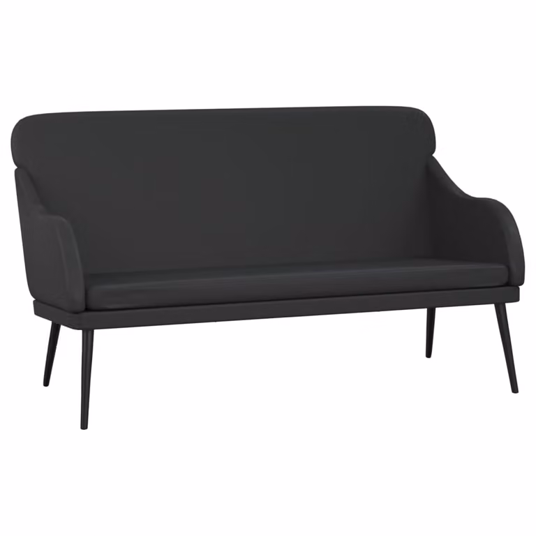 vidaXL Banco de cuero sintético negro con reposabrazos An/P/Al: 110 x 76 x 80 cm
