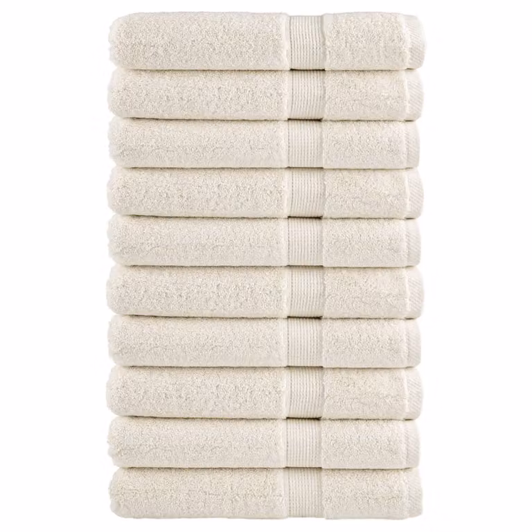 Pack de 10 toallas de sauna SOLUND vidaXL en color beige, de algodón rizo con gramaje de 600 gsm, An: 80 cm, Al: 200 cm