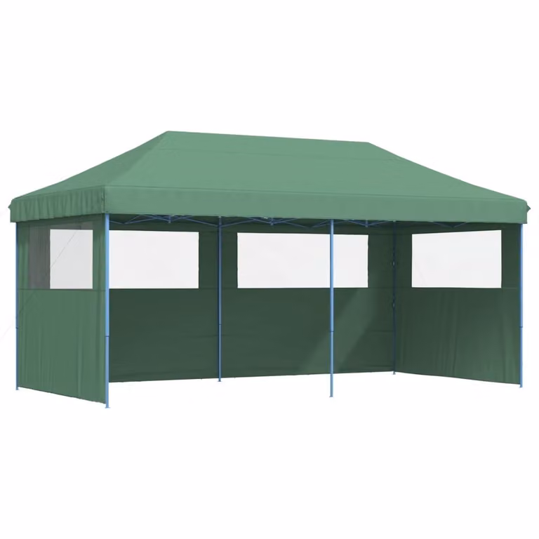 Tienda de fiesta plegable Pop-Up Syfax con 3 paredes laterales y ventana en color verde