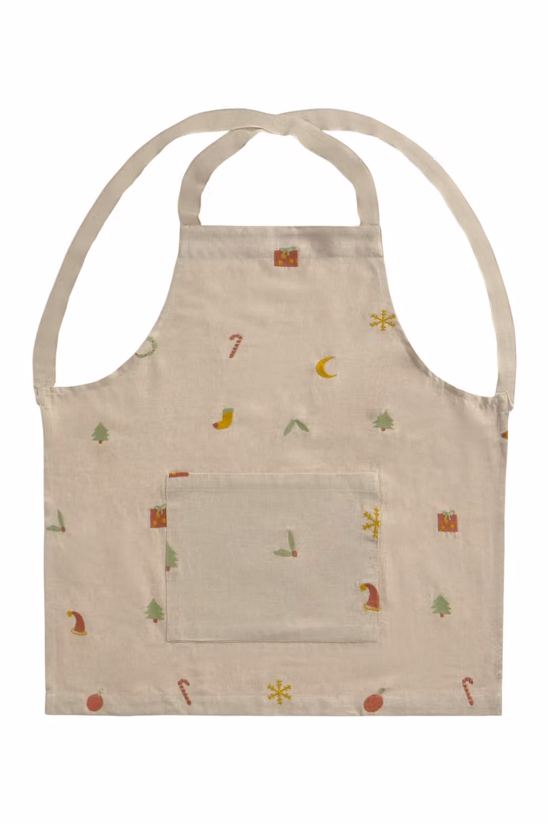 Delantal de lino multicolor Calma House para adultos An/Al: 70 x 64 cm