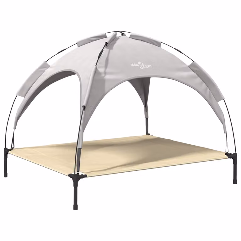 Cama para perro vidaXL de metal en color gris plateado, An/P/Al: 104 x 86 x 84,5 cm