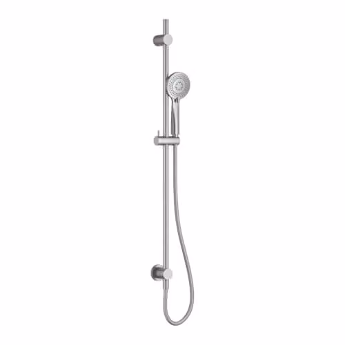 Set de ducha con barra deslizante, teleducha y acabado en acero cepillado color plata de BB BuyBath