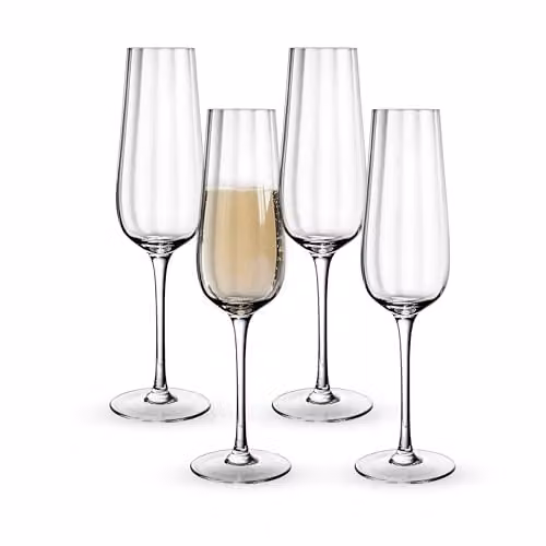 Set de 4 copas de champán Rose Garden de Villeroy & Boch en cristal transparente de 120 ml