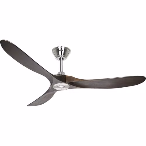 Ventilador de techo CasaFan Eco Genuino 152 en cromo y nogal con mando a distancia y temporizador
