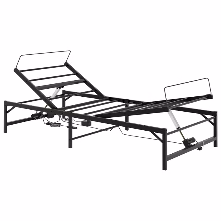 Estructura de cama eléctrica ajustable vidaXL en metal negro, An/P: 90 x 190 cm