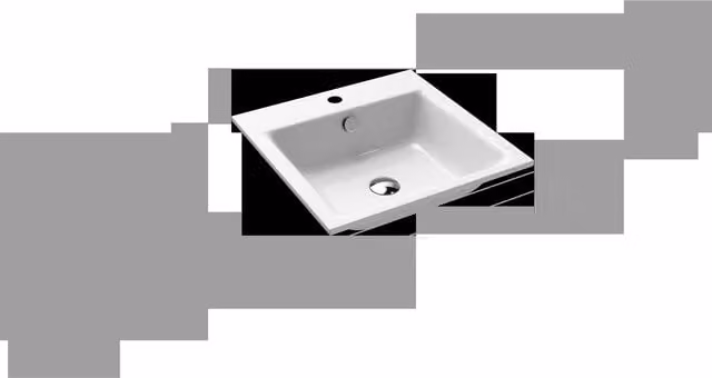 Lavabo empotrado cuadrado Kaldewei Puro 3150 en acero esmaltado blanco An/P/Al: 46 x 46 x 1,4 cm