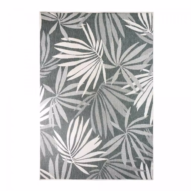 Alfombra de terraza exterior kilim reversible Un amour de tapis, verde, An/P: 200 x 290 cm
