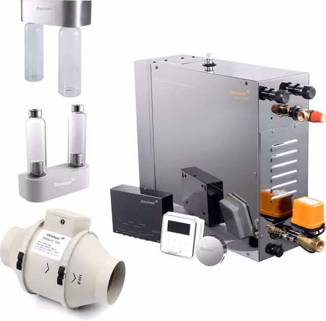 Pack de generador de vapor para hammam Desineo Serie Pro de 4 kW para 2 m²