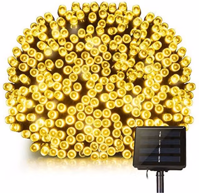Guirnalda Luminosa Solar Lumi Jardin Yogy Warm con 400 LED Blanco Cálido de 3,3 m y 8 Modos
