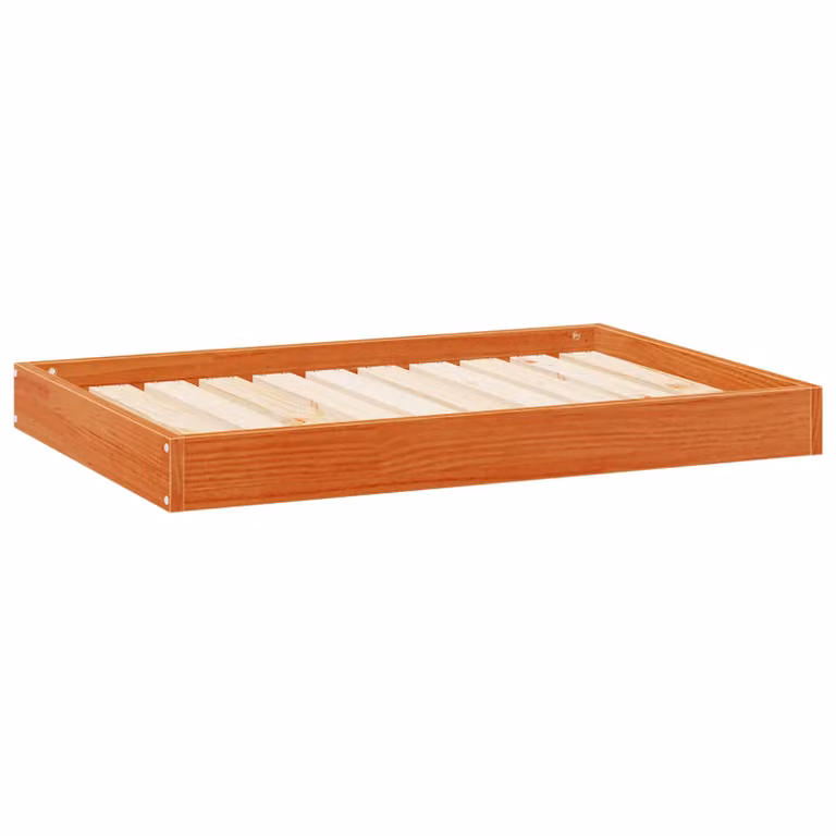 Cama para perro vidaXL de madera de pino en color marrón cera, An/P/Al: 92 x 64 x 9 cm