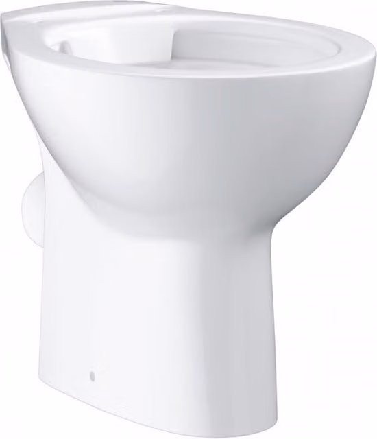 Inodoro de pie Grohe Bau en cerámica color blanco alpino con descarga horizontal