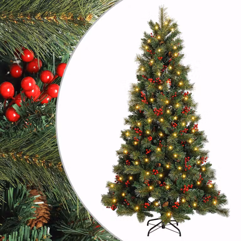Árbol de Navidad artificial verde vidaXL con ramas articuladas de 150 cm