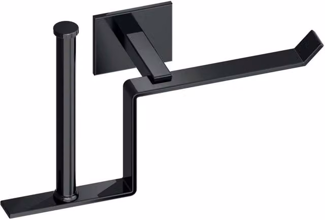 Portarrollos adhesivo con repuesto Mónaco Beltrán en metal color negro