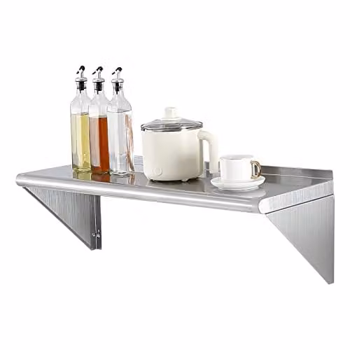 Estante de pared VEVOR de acero inoxidable color plata para cocina o baño, An/P/Al: 91.5 x 30.5 x 6.3 cm