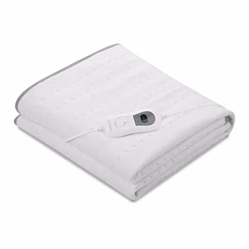 Manta eléctrica medisana HU 666 blanca con 3 niveles de temperatura y sistema de seguridad, An/P: 150 x 80 cm