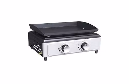 Plancha de gas de sobremesa con 2 quemadores Ironside Garden en color negro