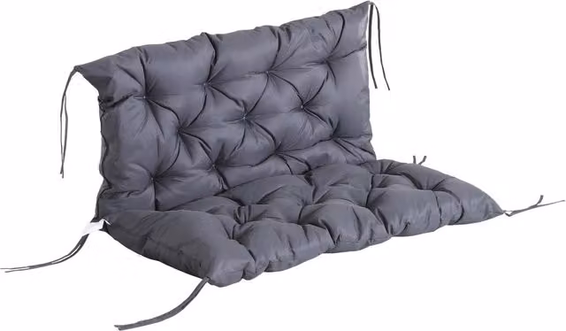 Cojín para banco de jardín NORTHIX de color gris, de diseño moderno y forma rectangular, fabricado en algodón y poliéster con relleno de espuma. An/P/Al: 98 x 100 x 8 cm