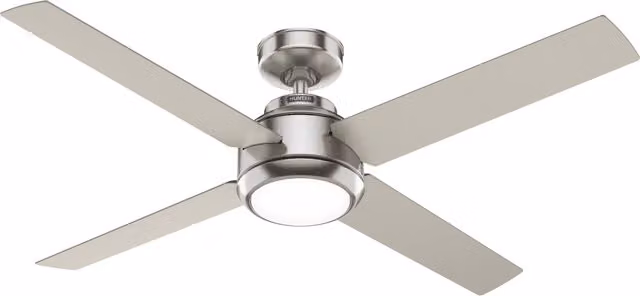Ventilador de techo Hunter Greta con LED y mando a distancia, color plata, 132 cm