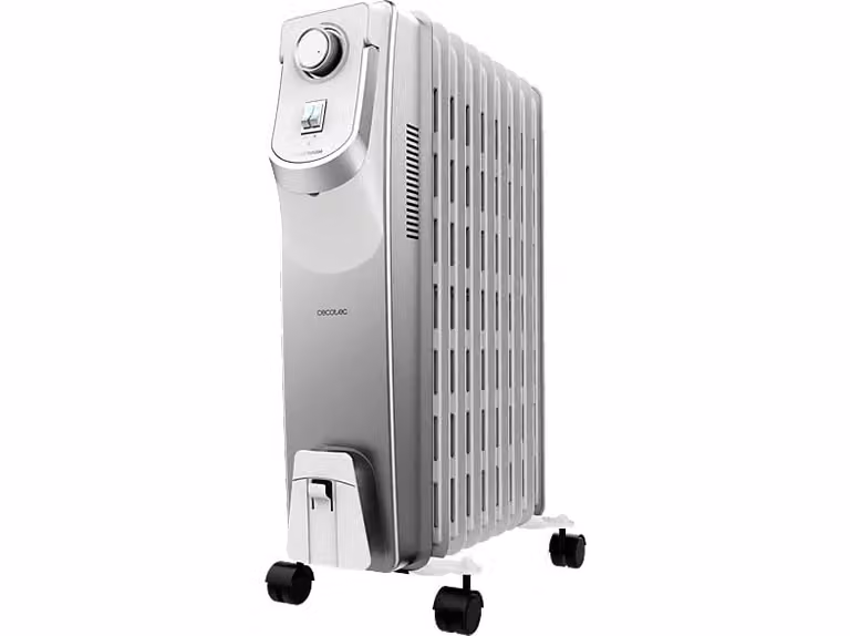 Radiador de aceite Cecotec ReadyWarm 9000 Space 360 de 2000 W con 9 elementos y 3 niveles de potencia en color blanco