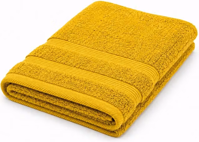 Toalla de ducha de algodón suave Donegal Collections color amarillo An/Al: 70 x 140 cm