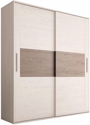 Armario de puertas correderas Uniq HOMESOUTH en pino y gris An/P/Al: 180 x 55 x 207,6 cm