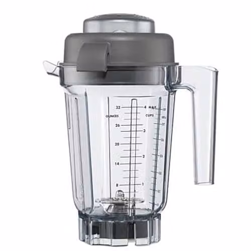 Contenedor Vitamix 62947 de 32 onzas transparente y apilable con conjunto de hoja aireadora